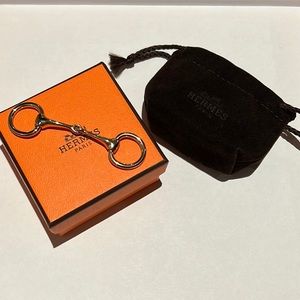 NEW! GOLD Hermes Jewelry Horse Bit Accessory Twilly